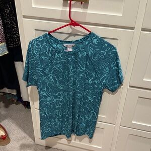 Athleta Teal Patterned Top